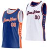 Custom Reversible Royal Orange-White Double Side Star Sublimation Basketball Suit Jersey