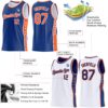 Custom Reversible Royal Orange-White Double Side Star Sublimation Basketball Suit Jersey
