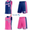 Custom Reversible Royal White-Pink Double Side Star Sublimation Basketball Suit Jersey