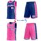 Custom Reversible Royal White-Pink Double Side Star Sublimation Basketball Suit Jersey