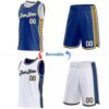 Custom Reversible Royal White-Old Gold Double Side Star Sublimation Basketball Suit Jersey