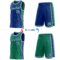 Custom Reversible Royal Kelly Green-White Double Side Star Sublimation Basketball Suit Jersey