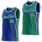Custom Reversible Royal Kelly Green-White Double Side Star Sublimation Basketball Suit Jersey