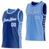 Custom Reversible Royal White-Lakes Blue Double Side Star Sublimation Basketball Suit Jersey
