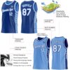 Custom Reversible Royal White-Lakes Blue Double Side Star Sublimation Basketball Suit Jersey
