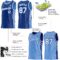 Custom Reversible Royal White-Lakes Blue Double Side Star Sublimation Basketball Suit Jersey