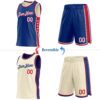 Custom Reversible Royal White-Red Double Side Star Sublimation Basketball Suit Jersey
