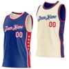Custom Reversible Royal White-Red Double Side Star Sublimation Basketball Suit Jersey