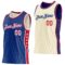 Custom Reversible Royal White-Red Double Side Star Sublimation Basketball Suit Jersey