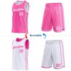 Custom Reversible Pink White Double Side Star Sublimation Basketball Suit Jersey