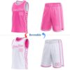 Custom Reversible Pink White Double Side Star Sublimation Basketball Suit Jersey