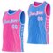 Custom Reversible Pink White-Powder Blue Double Side Star Sublimation Basketball Suit Jersey