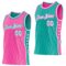 Custom Reversible Pink White-Aqua Double Side Star Sublimation Basketball Suit Jersey