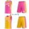 Custom Reversible Pink White-Gold Double Side Star Sublimation Basketball Suit Jersey