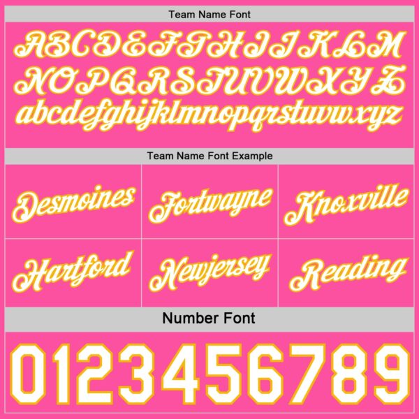 Custom Reversible Pink White-Gold Double Side Star Sublimation Basketball Suit Jersey