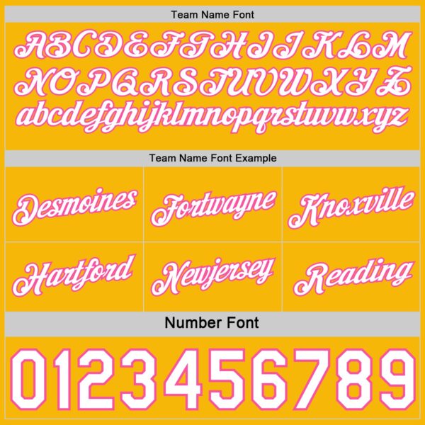 Custom Reversible Pink White-Gold Double Side Star Sublimation Basketball Suit Jersey