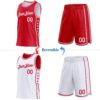 Custom Reversible Red White Double Side Star Sublimation Basketball Suit Jersey