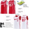 Custom Reversible Red White Double Side Star Sublimation Basketball Suit Jersey