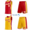 Custom Reversible Red White-Gold Double Side Star Sublimation Basketball Suit Jersey