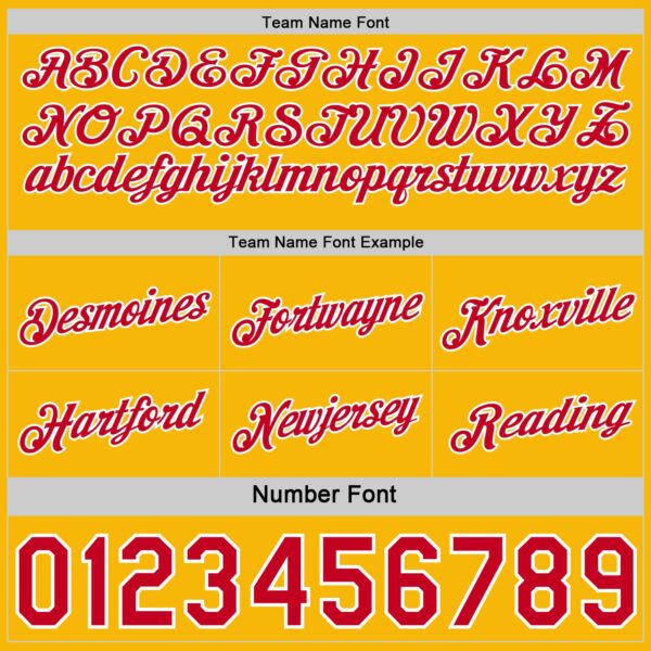 Custom Reversible Red White-Gold Double Side Star Sublimation Basketball Suit Jersey