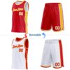 Custom Reversible Red White-Gold Double Side Star Sublimation Basketball Suit Jersey