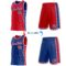 Custom Reversible Red Royal-White Double Side Star Sublimation Basketball Suit Jersey