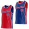 Custom Reversible Red Royal-White Double Side Star Sublimation Basketball Suit Jersey