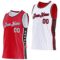 Custom Reversible Red White-Black Double Side Star Sublimation Basketball Suit Jersey