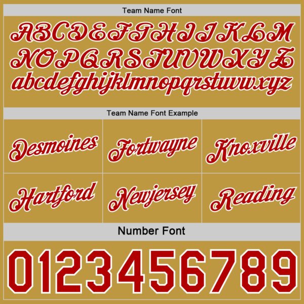 Custom Reversible Red White-Old Gold Double Side Star Sublimation Basketball Suit Jersey