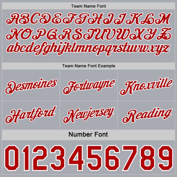 Custom Reversible Red White-Gray Double Side Star Sublimation Basketball Suit Jersey