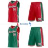 Custom Reversible Red White-Kelly Green Double Side Star Sublimation Basketball Suit Jersey