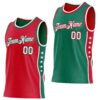 Custom Reversible Red White-Kelly Green Double Side Star Sublimation Basketball Suit Jersey