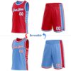 Custom Reversible Red White-Lakes Blue Double Side Star Sublimation Basketball Suit Jersey