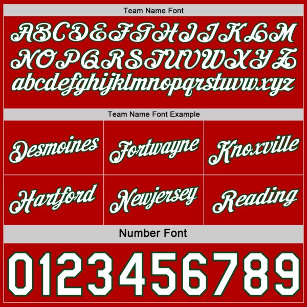 Custom Reversible Red White-Green Double Side Star Sublimation Basketball Suit Jersey