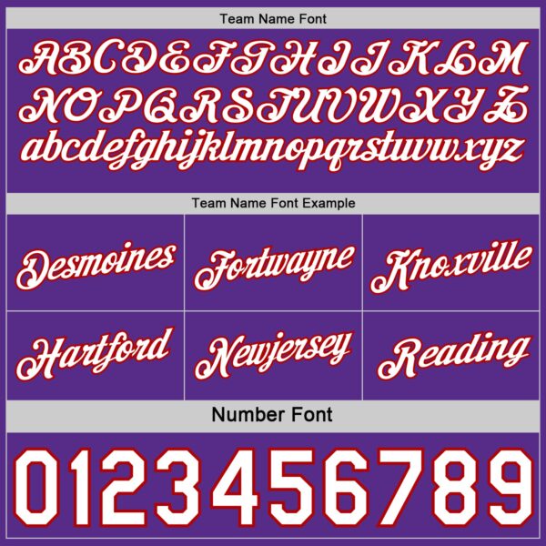 Custom Reversible Red White-Purple Double Side Star Sublimation Basketball Suit Jersey