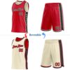 Custom Reversible Red Black-Cream Double Side Star Sublimation Basketball Suit Jersey