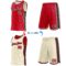 Custom Reversible Red Black-Cream Double Side Star Sublimation Basketball Suit Jersey