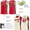 Custom Reversible Red Black-Cream Double Side Star Sublimation Basketball Suit Jersey