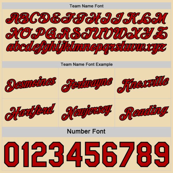 Custom Reversible Red Black-Cream Double Side Star Sublimation Basketball Suit Jersey