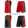 Custom Reversible Red Black-Old Gold Double Side Star Sublimation Basketball Suit Jersey