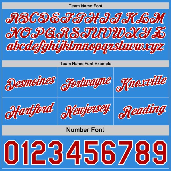 Custom Reversible Red White-Powder Blue Double Side Star Sublimation Basketball Suit Jersey