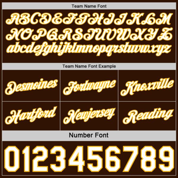 Custom Reversible Brown White-Gold Double Side Star Sublimation Basketball Suit Jersey