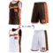 Custom Reversible Brown Orange-White Double Side Star Sublimation Basketball Suit Jersey