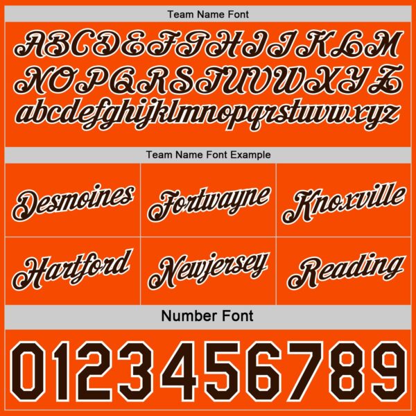 Custom Reversible Brown White-Orange Double Side Star Sublimation Basketball Suit Jersey