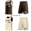 Custom Reversible Brown Cream Double Side Star Sublimation Basketball Suit Jersey