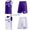 Custom Reversible Purple White Double Side Star Sublimation Basketball Suit Jersey