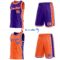Custom Reversible Purple Orange-White Double Side Star Sublimation Basketball Suit Jersey