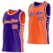 Custom Reversible Purple Orange-White Double Side Star Sublimation Basketball Suit Jersey