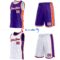 Custom Reversible Purple White-Orange Double Side Star Sublimation Basketball Suit Jersey