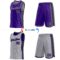 Custom Reversible Purple Black-Gray Double Side Star Sublimation Basketball Suit Jersey